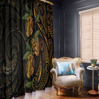 Hawaiian Mango Tribal Tattoo Window Curtain Gold Pacific Traditional Pattern LT9 - Polynesian Pride
