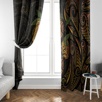 Hawaiian Mango Tribal Tattoo Window Curtain Gold Pacific Traditional Pattern LT9 - Polynesian Pride