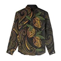 Hawaiian Mango Tribal Tattoo Women Casual Shirt Gold Pacific Traditional Pattern LT9 - Polynesian Pride