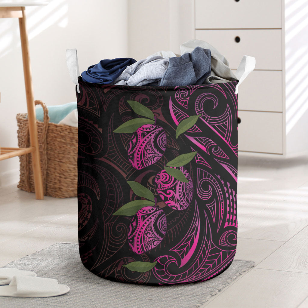 Hawaiian Mango Tribal Tattoo Laundry Basket Pink Pacific Traditional Pattern LT9 Pink - Polynesian Pride