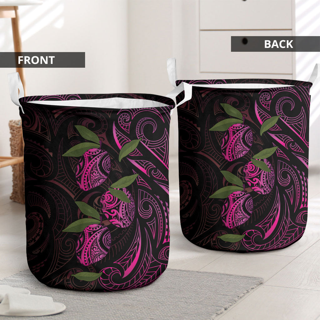 Hawaiian Mango Tribal Tattoo Laundry Basket Pink Pacific Traditional Pattern LT9 - Polynesian Pride