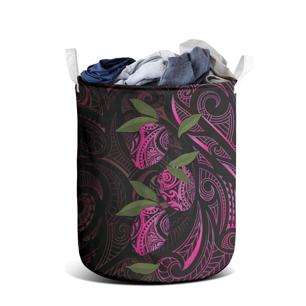 Hawaiian Mango Tribal Tattoo Laundry Basket Pink Pacific Traditional Pattern LT9 - Polynesian Pride
