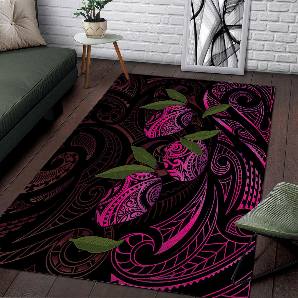Hawaiian Mango Tribal Tattoo Area Rug Pink Pacific Traditional Pattern LT9 Pink - Polynesian Pride