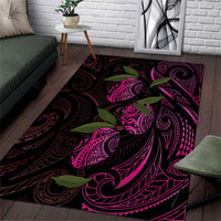 Hawaiian Mango Tribal Tattoo Area Rug Pink Pacific Traditional Pattern LT9 Pink - Polynesian Pride