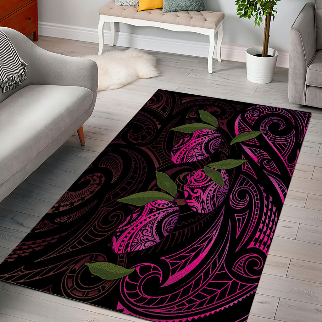 Hawaiian Mango Tribal Tattoo Area Rug Pink Pacific Traditional Pattern LT9 - Polynesian Pride