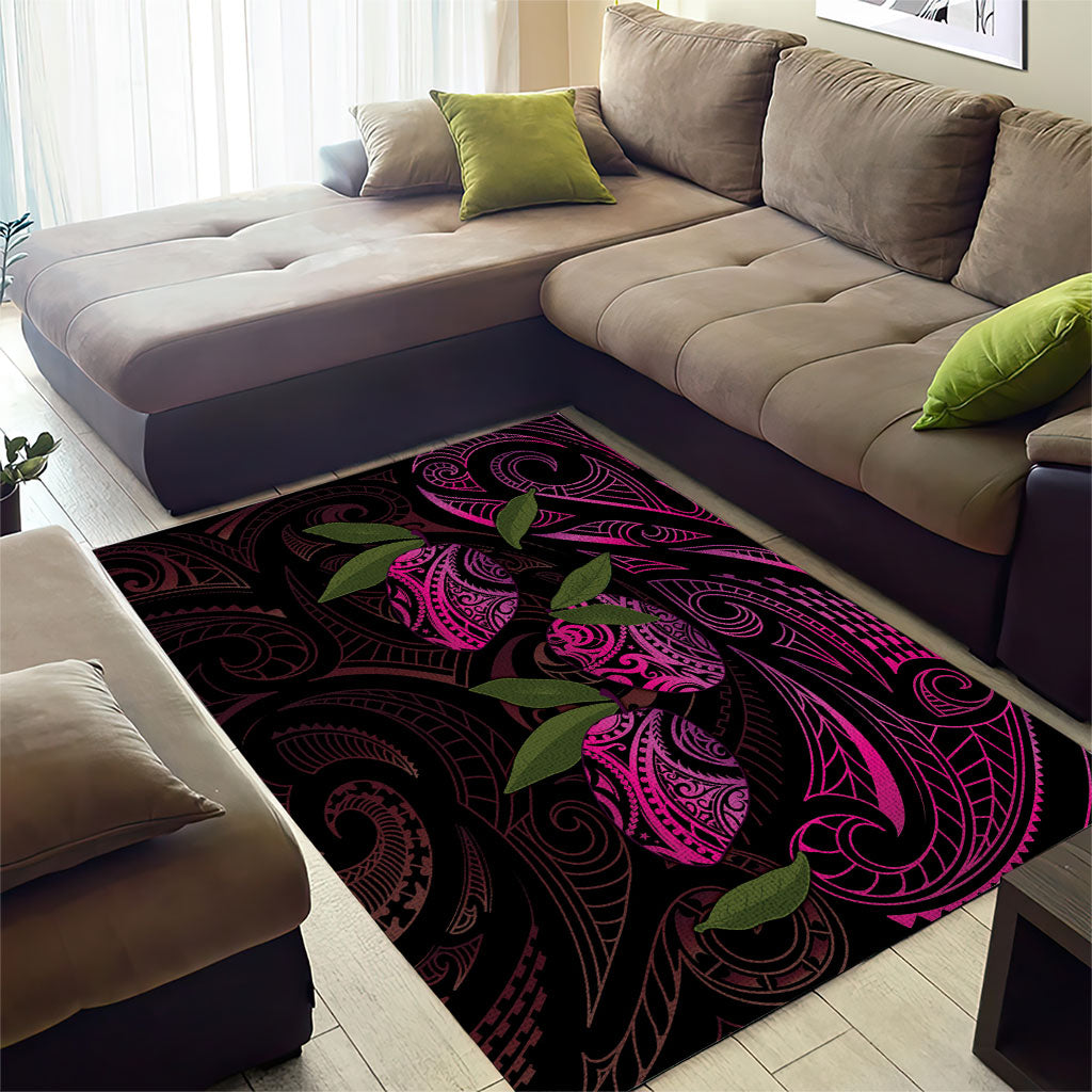 Hawaiian Mango Tribal Tattoo Area Rug Pink Pacific Traditional Pattern LT9 - Polynesian Pride
