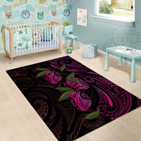Hawaiian Mango Tribal Tattoo Area Rug Pink Pacific Traditional Pattern LT9 - Polynesian Pride