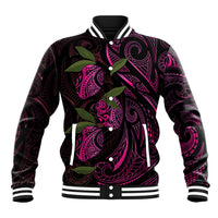 Hawaiian Mango Tribal Tattoo Baseball Jacket Pink Pacific Traditional Pattern LT9 Unisex Pink - Polynesian Pride