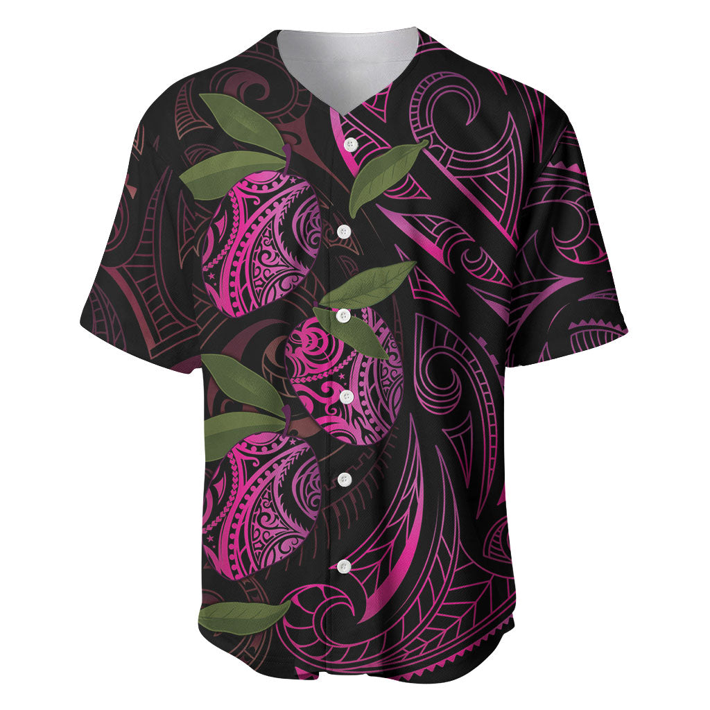 Hawaiian Mango Tribal Tattoo Baseball Jersey Pink Pacific Traditional Pattern LT9 Pink - Polynesian Pride