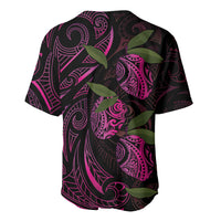 Hawaiian Mango Tribal Tattoo Baseball Jersey Pink Pacific Traditional Pattern LT9 - Polynesian Pride