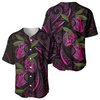 Hawaiian Mango Tribal Tattoo Baseball Jersey Pink Pacific Traditional Pattern LT9 - Polynesian Pride