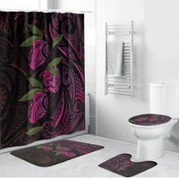 Hawaiian Mango Tribal Tattoo Bathroom Set Pink Pacific Traditional Pattern LT9 Bathroom Set (4 pcs) Pink - Polynesian Pride