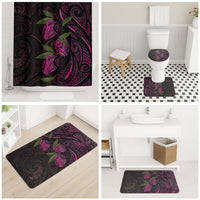Hawaiian Mango Tribal Tattoo Bathroom Set Pink Pacific Traditional Pattern LT9 - Polynesian Pride