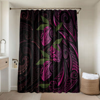 Hawaiian Mango Tribal Tattoo Bathroom Set Pink Pacific Traditional Pattern LT9 Shower Curtain Only Pink - Polynesian Pride