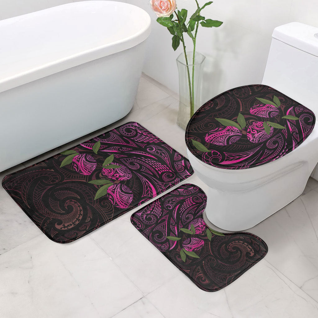 Hawaiian Mango Tribal Tattoo Bathroom Set Pink Pacific Traditional Pattern LT9 - Polynesian Pride