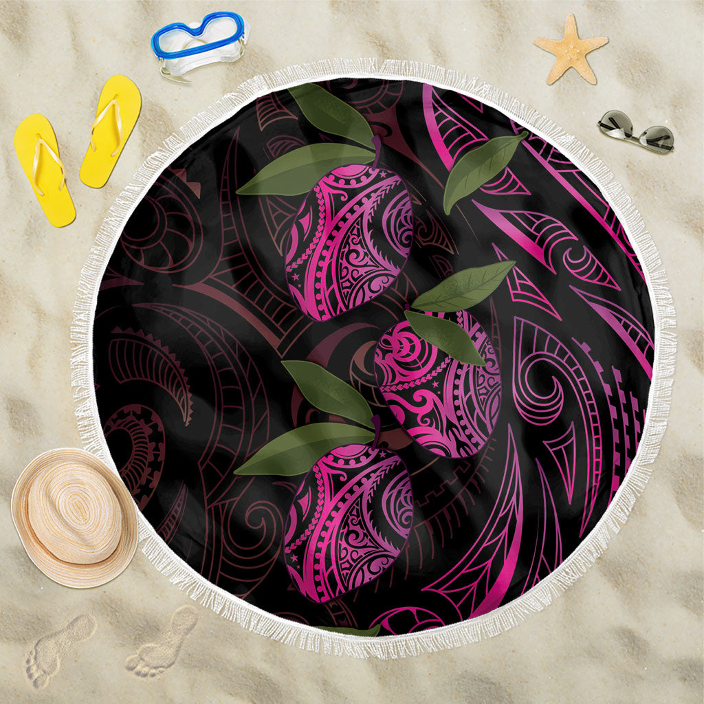 Hawaiian Mango Tribal Tattoo Beach Blanket Pink Pacific Traditional Pattern LT9 One Size 150cm Pink - Polynesian Pride