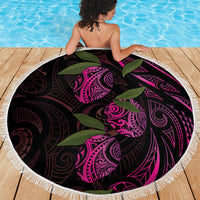 Hawaiian Mango Tribal Tattoo Beach Blanket Pink Pacific Traditional Pattern LT9 - Polynesian Pride