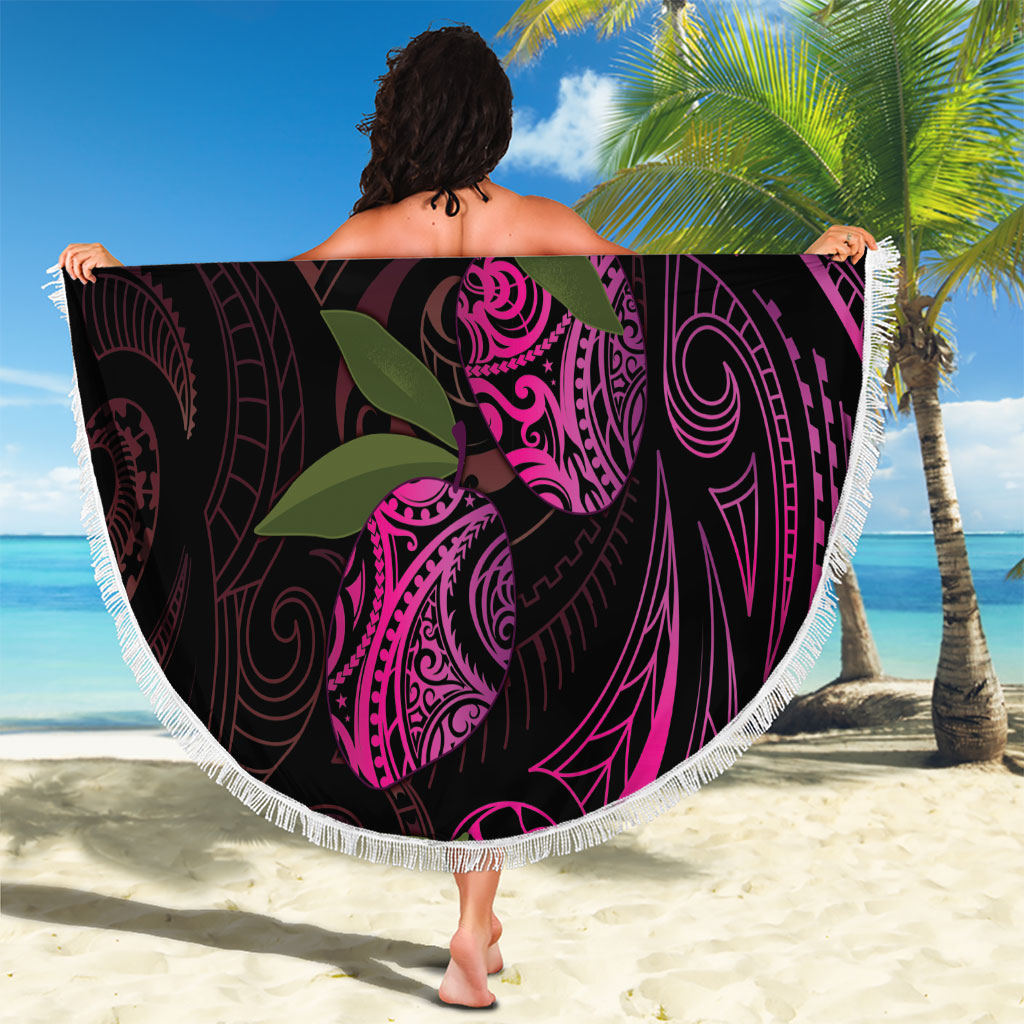 Hawaiian Mango Tribal Tattoo Beach Blanket Pink Pacific Traditional Pattern LT9 - Polynesian Pride