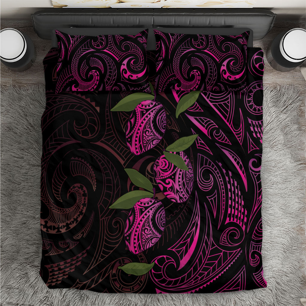 Hawaiian Mango Tribal Tattoo Bedding Set Pink Pacific Traditional Pattern LT9 Pink - Polynesian Pride