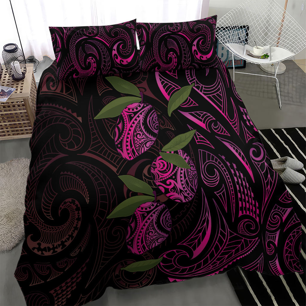 Hawaiian Mango Tribal Tattoo Bedding Set Pink Pacific Traditional Pattern LT9 - Polynesian Pride