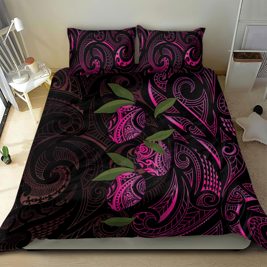Hawaiian Mango Tribal Tattoo Bedding Set Pink Pacific Traditional Pattern LT9 - Polynesian Pride