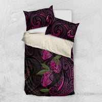 Hawaiian Mango Tribal Tattoo Bedding Set Pink Pacific Traditional Pattern LT9 US Twin 172cm x 218cm Pink - Polynesian Pride