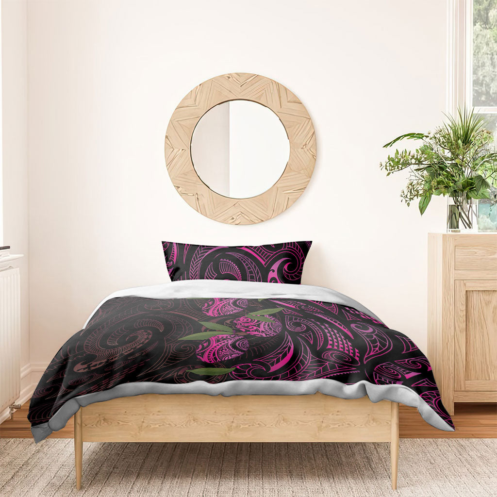 Hawaiian Mango Tribal Tattoo Bedding Set Pink Pacific Traditional Pattern LT9 - Polynesian Pride