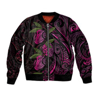 Hawaiian Mango Tribal Tattoo Bomber Jacket Pink Pacific Traditional Pattern LT9 Unisex Pink - Polynesian Pride