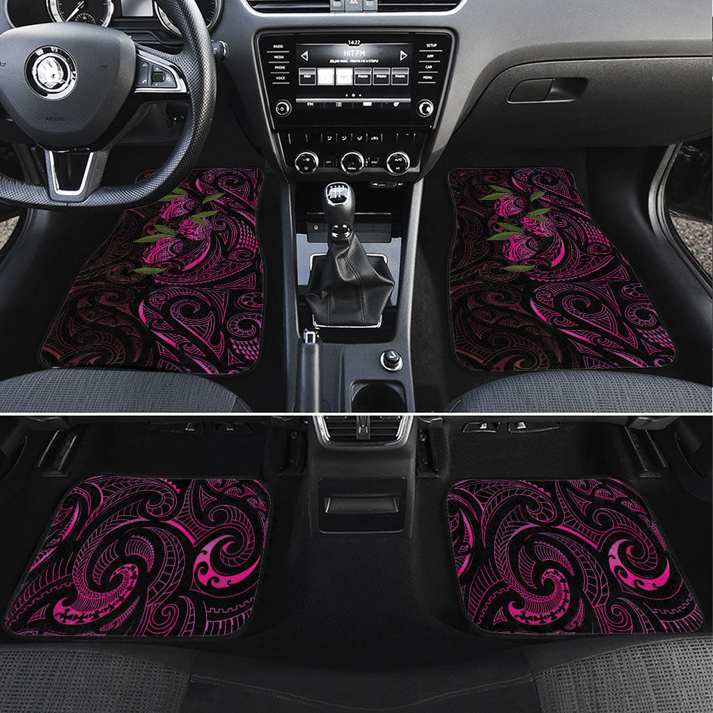 Hawaiian Mango Tribal Tattoo Car Mats Pink Pacific Traditional Pattern LT9 Set 4pcs Pink - Polynesian Pride