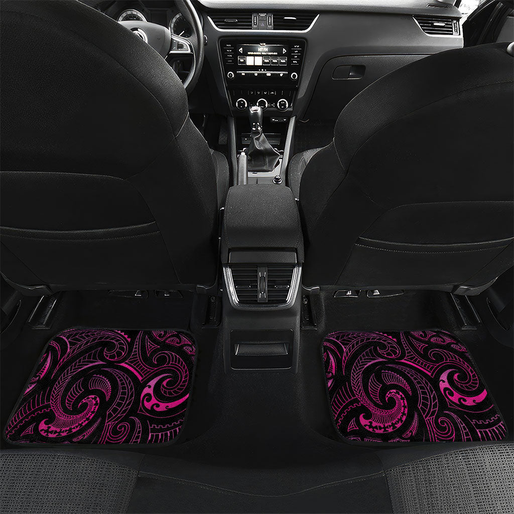 Hawaiian Mango Tribal Tattoo Car Mats Pink Pacific Traditional Pattern LT9 Set 2pcs - Back Pink - Polynesian Pride