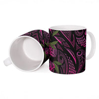 Hawaiian Mango Tribal Tattoo Ceramic Mug Pink Pacific Traditional Pattern LT9 - Polynesian Pride