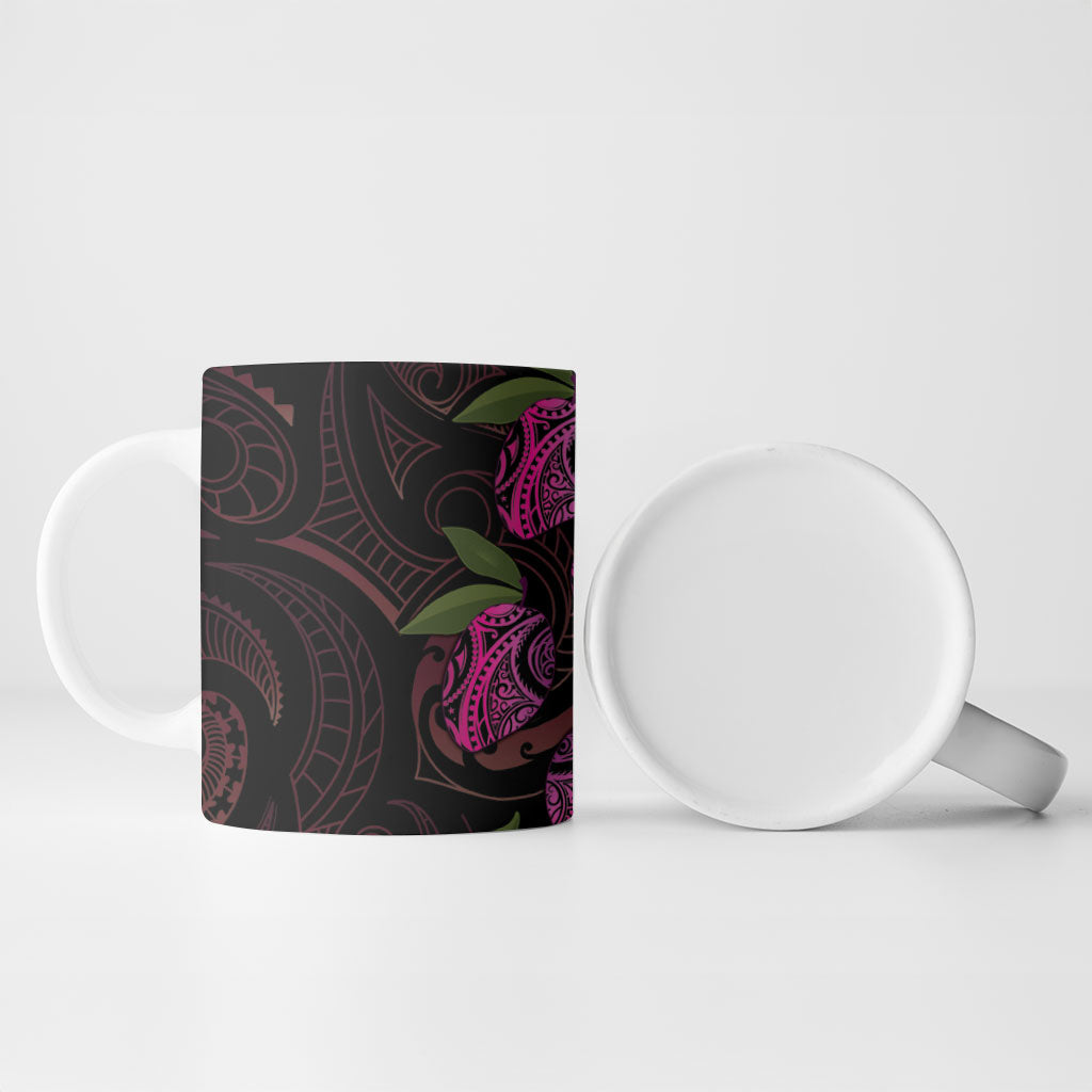 Hawaiian Mango Tribal Tattoo Ceramic Mug Pink Pacific Traditional Pattern LT9 - Polynesian Pride
