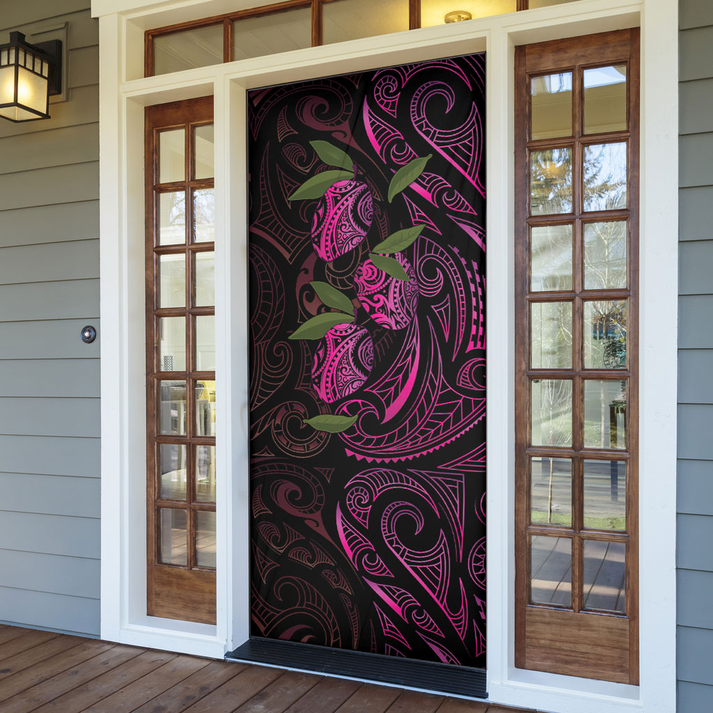 Hawaiian Mango Tribal Tattoo Door Cover Pink Pacific Traditional Pattern LT9 - Polynesian Pride