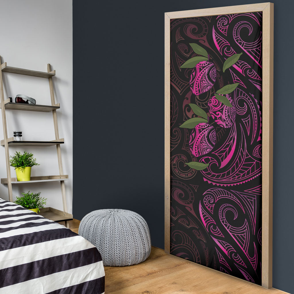 Hawaiian Mango Tribal Tattoo Door Cover Pink Pacific Traditional Pattern LT9 - Polynesian Pride