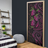 Hawaiian Mango Tribal Tattoo Door Cover Pink Pacific Traditional Pattern LT9 - Polynesian Pride