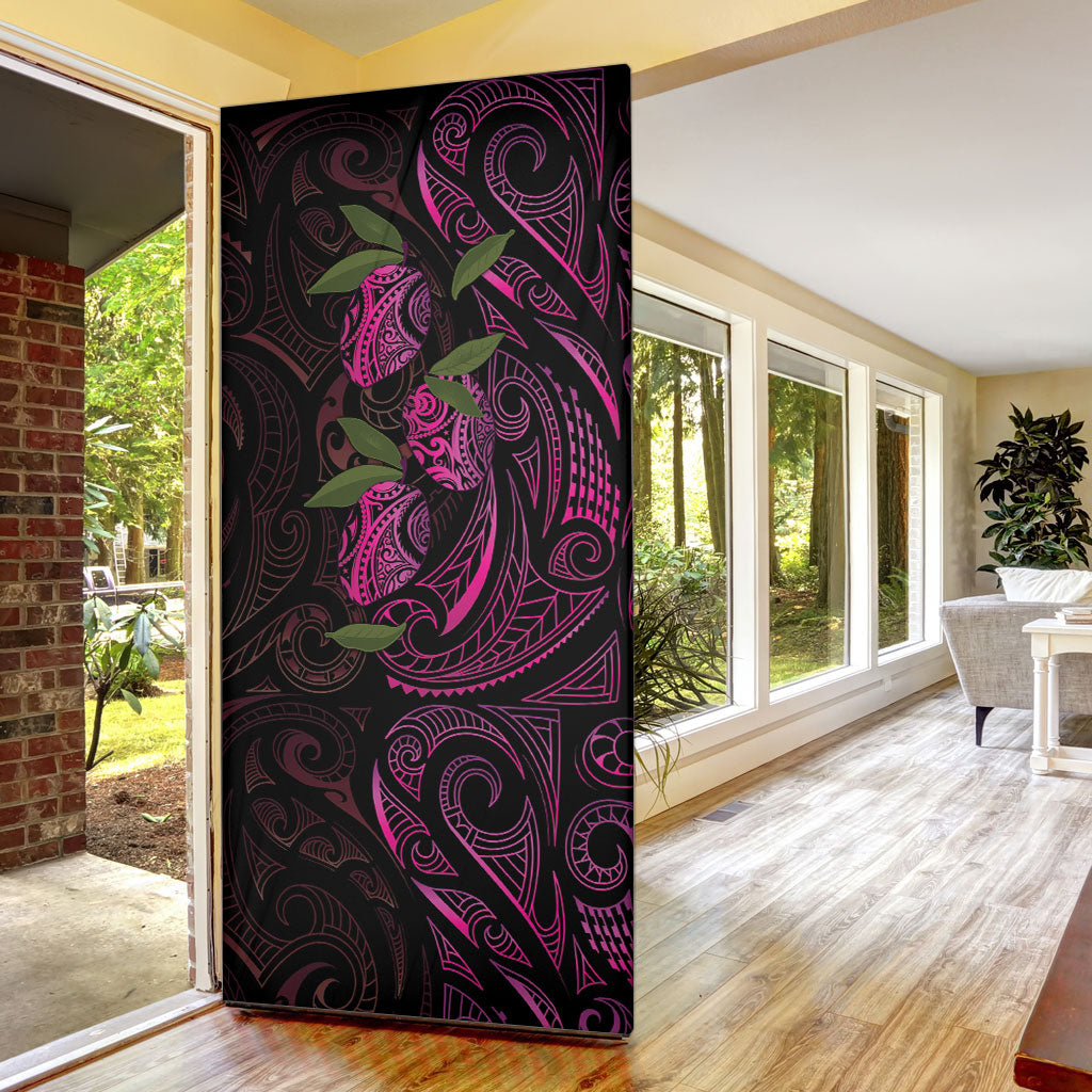 Hawaiian Mango Tribal Tattoo Door Cover Pink Pacific Traditional Pattern LT9 - Polynesian Pride