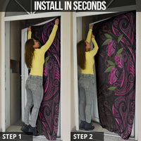 Hawaiian Mango Tribal Tattoo Door Cover Pink Pacific Traditional Pattern LT9 - Polynesian Pride