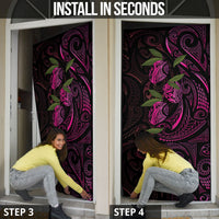 Hawaiian Mango Tribal Tattoo Door Cover Pink Pacific Traditional Pattern LT9 - Polynesian Pride