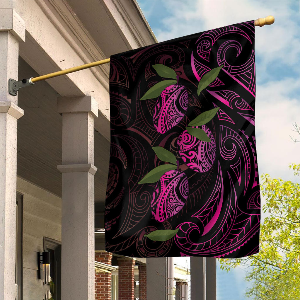 Hawaiian Mango Tribal Tattoo Garden Flag Pink Pacific Traditional Pattern LT9 House Flag Pink - Polynesian Pride
