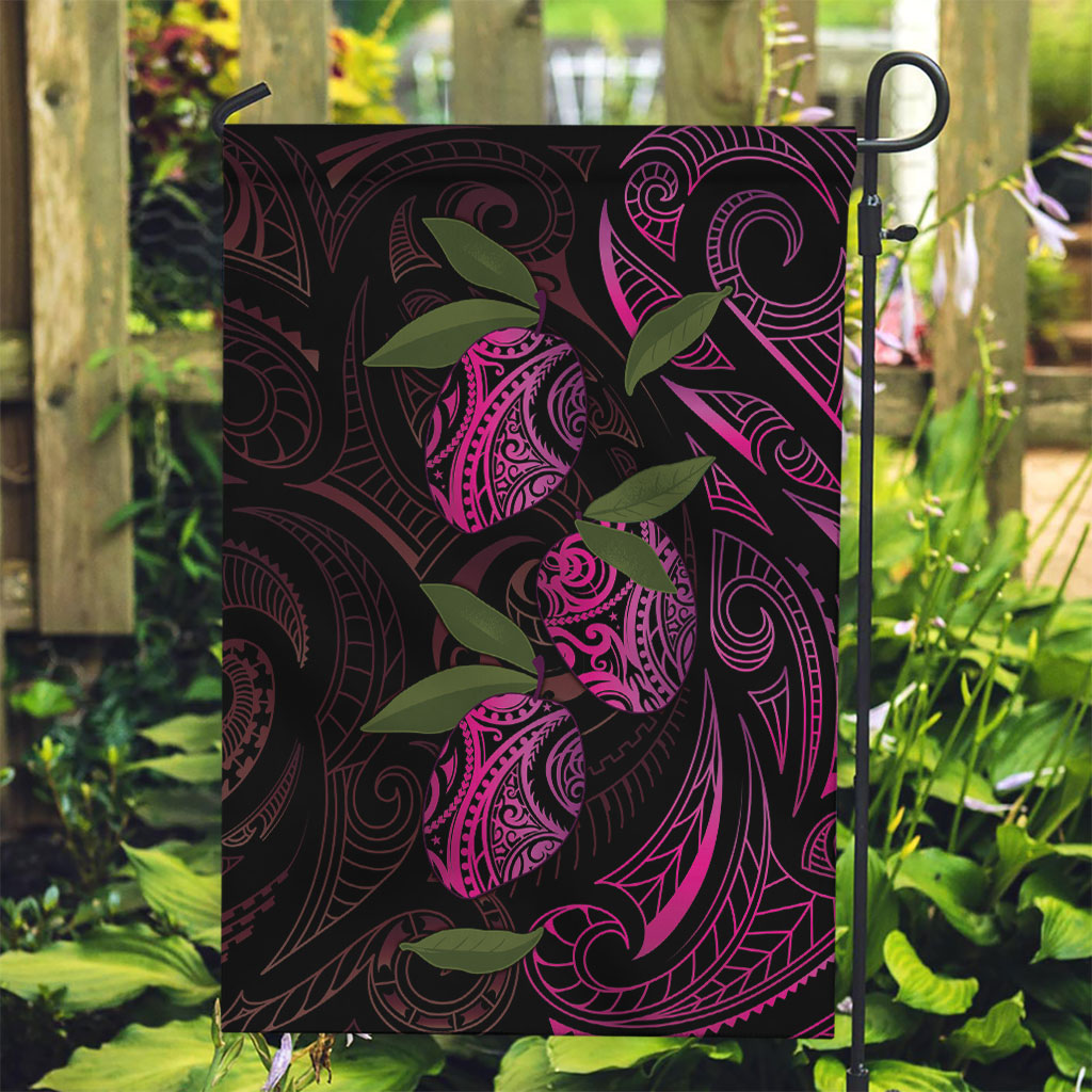 Hawaiian Mango Tribal Tattoo Garden Flag Pink Pacific Traditional Pattern LT9 Garden Flag Pink - Polynesian Pride