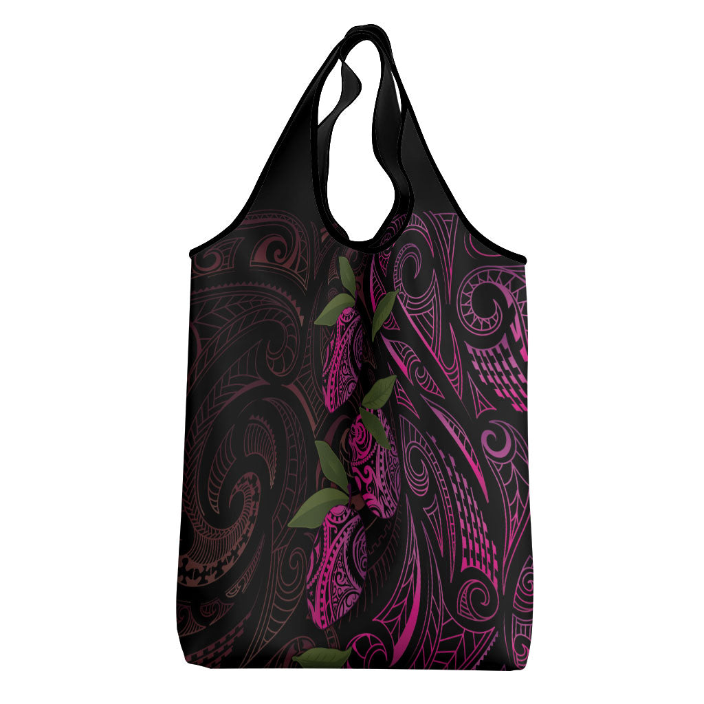 Hawaiian Mango Tribal Tattoo Grocery Bag Pink Pacific Traditional Pattern LT9 - Polynesian Pride