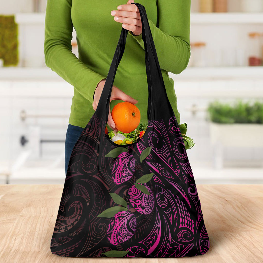 Hawaiian Mango Tribal Tattoo Grocery Bag Pink Pacific Traditional Pattern LT9 - Polynesian Pride