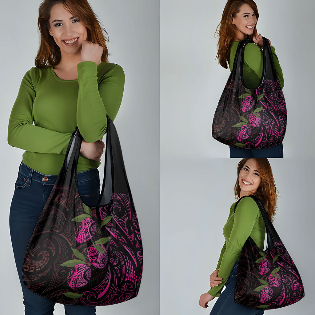 Hawaiian Mango Tribal Tattoo Grocery Bag Pink Pacific Traditional Pattern LT9 - Polynesian Pride