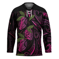 Hawaiian Mango Tribal Tattoo Hockey Jersey Pink Pacific Traditional Pattern LT9 Unisex Pink - Polynesian Pride