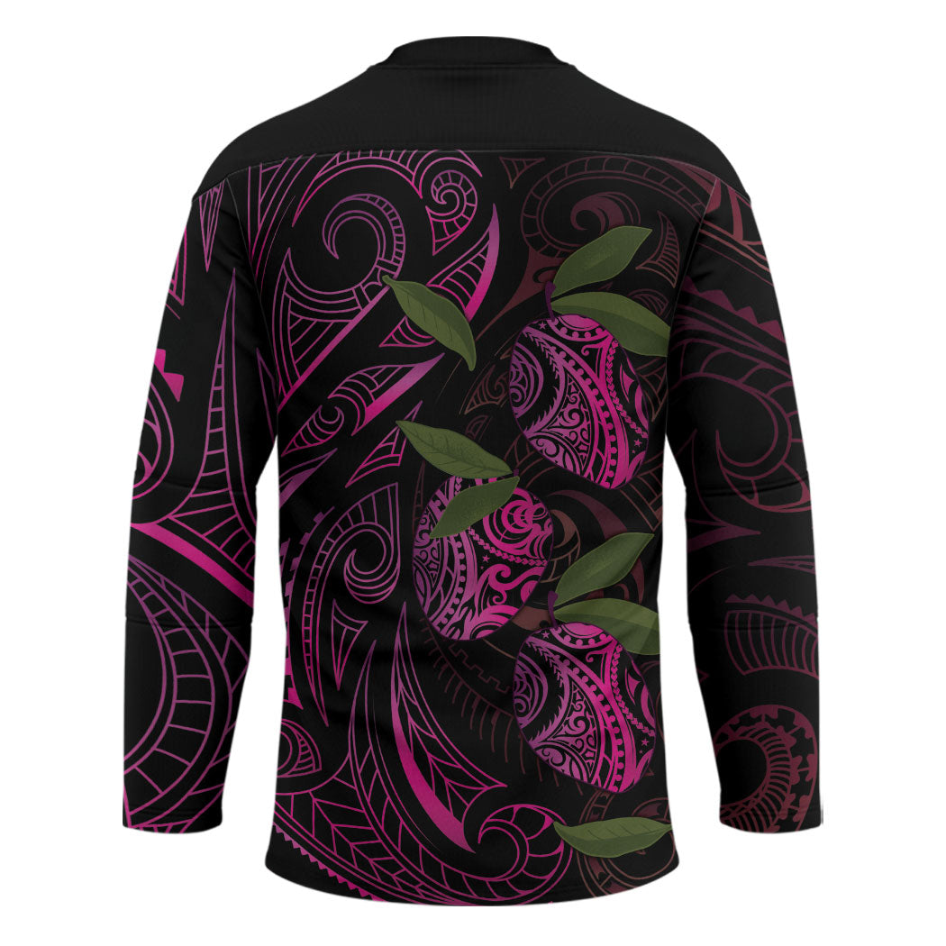 Hawaiian Mango Tribal Tattoo Hockey Jersey Pink Pacific Traditional Pattern LT9 - Polynesian Pride