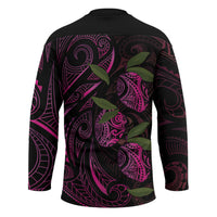Hawaiian Mango Tribal Tattoo Hockey Jersey Pink Pacific Traditional Pattern LT9 - Polynesian Pride