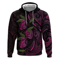 Hawaiian Mango Tribal Tattoo Hoodie Pink Pacific Traditional Pattern LT9 Pullover Hoodie Pink - Polynesian Pride