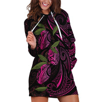 Hawaiian Mango Tribal Tattoo Hoodie Dress Pink Pacific Traditional Pattern LT9 Pink - Polynesian Pride