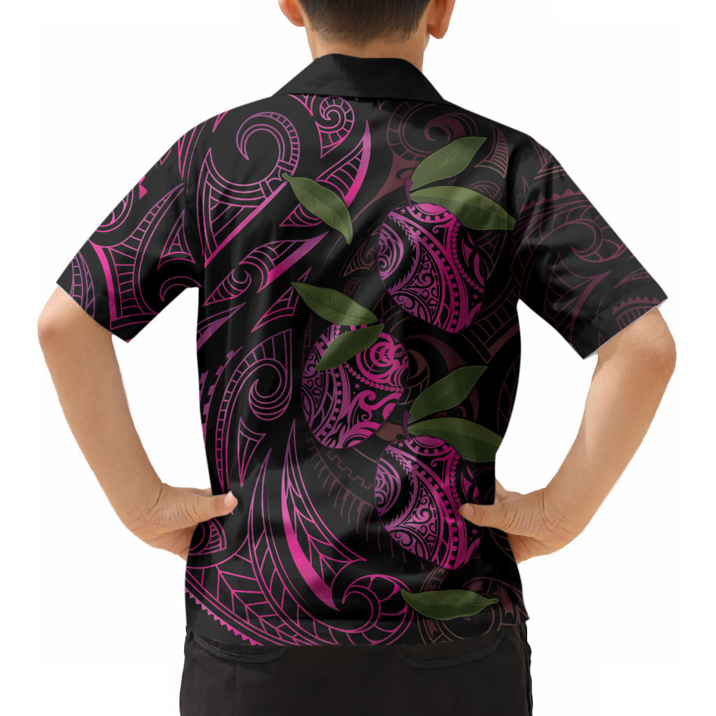 Hawaiian Mango Tribal Tattoo Kid Hawaiian Shirt Pink Pacific Traditional Pattern LT9 - Polynesian Pride