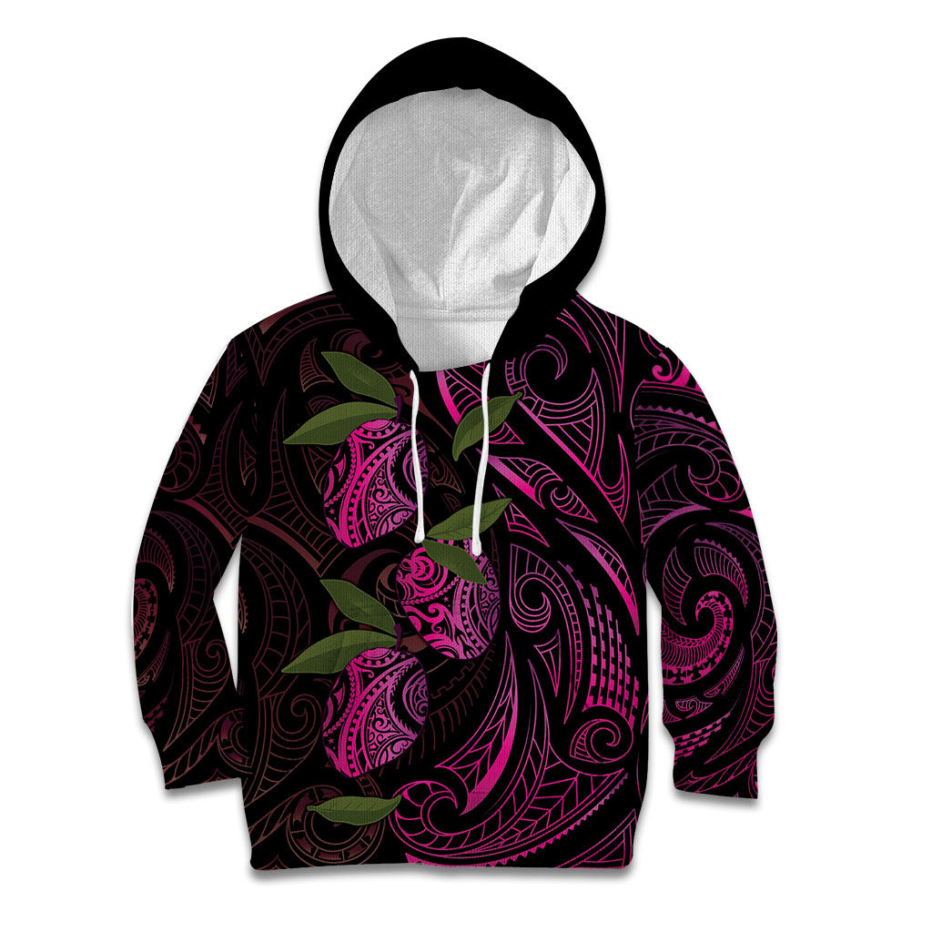 Hawaiian Mango Tribal Tattoo Kid Hoodie Pink Pacific Traditional Pattern LT9 Hoodie Pink - Polynesian Pride